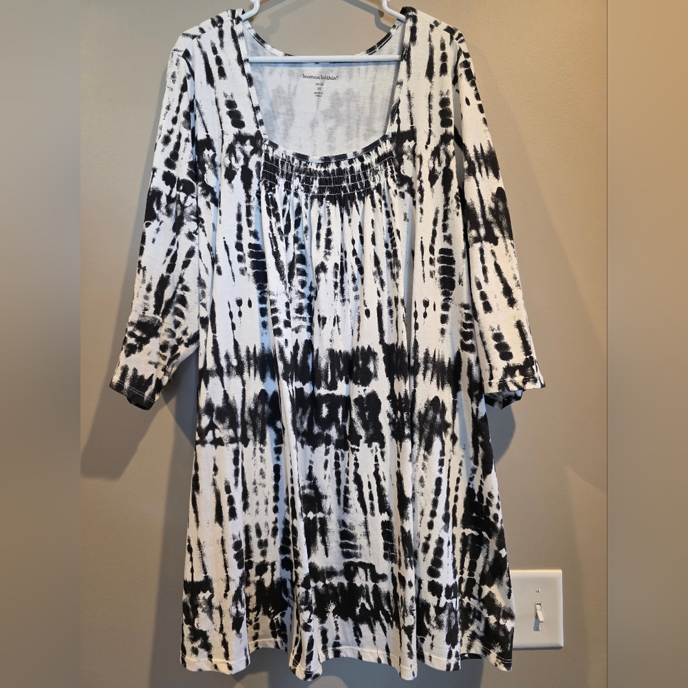 Woman Within Monochrome Tie-Dye Tunic